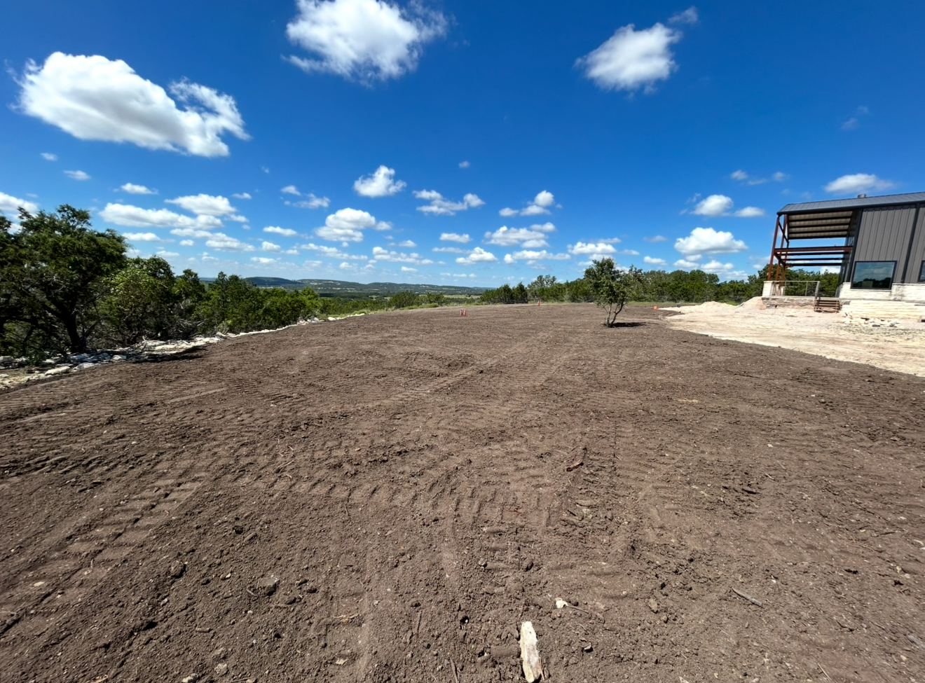 Excavation and dirt work on a residential property