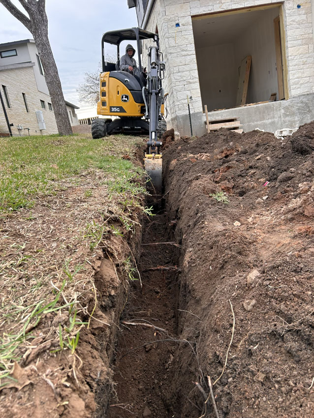Underground utility installation and site preparation